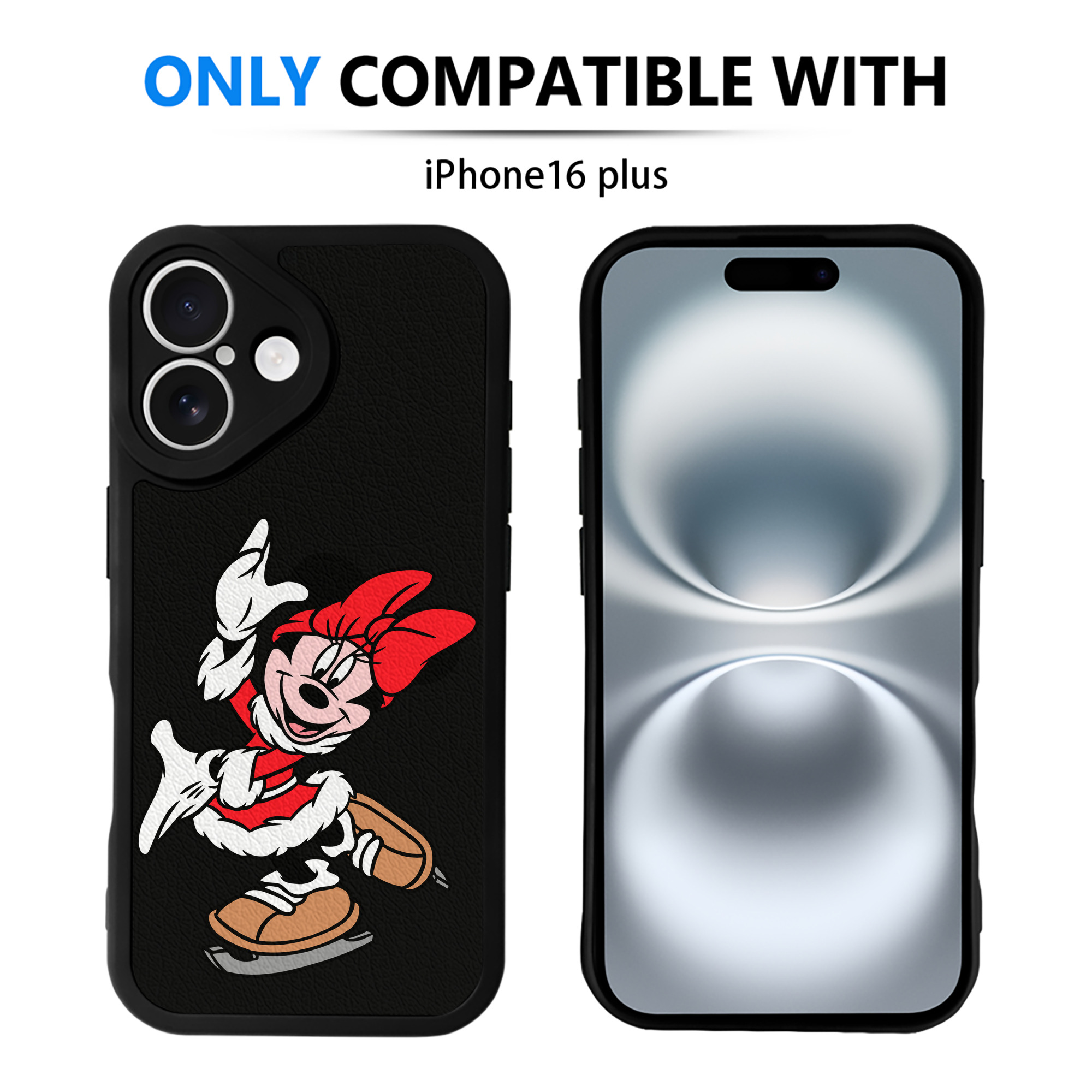 （画像用） ミッキーマウス Mickey Mouse 【iPhone 16シリーズ対応】シリコンスマホケース（レザー調） 材質：シリコン